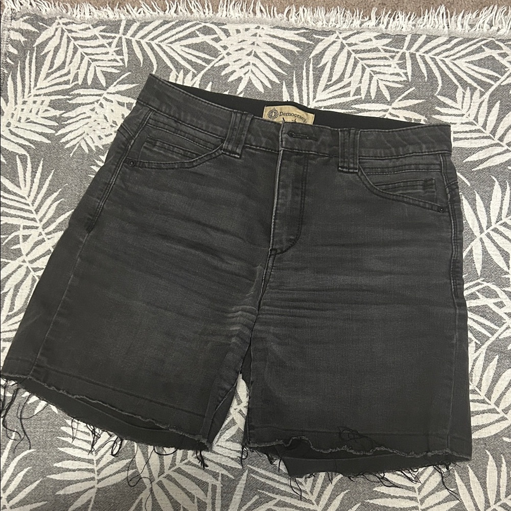 Democracy Jet Black Denim Shorts